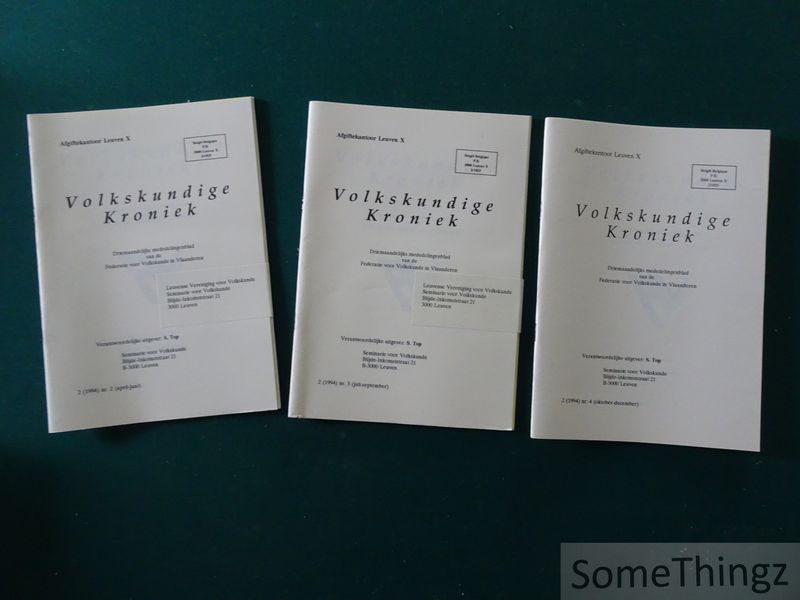 Cover van Volkskundige Kroniek. Driemaandelijks mededelingenblad van de Federatie voor Volkskunde in Vlaanderen. Jaargang 2 (1994) Nrs. 2,3 en 4.