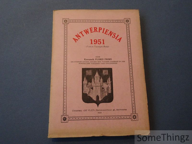 Cover van Antwerpiensia. Losse bijdragen tot de Antwerpsche geschiedenis. 1951 (Twee en Twintigste reeks).
