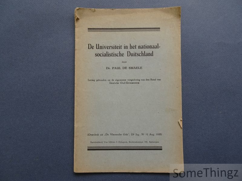 Cover van De universiteit in het nationaal-socialistische Duitschland.