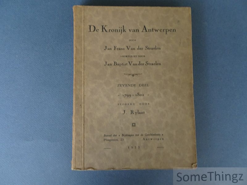 Cover van De Kronijk van Antwerpen 1770-1817. Zevende deel 1799-1803.