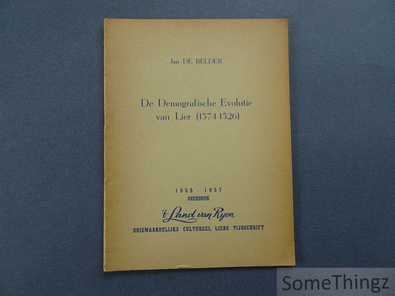 Cover van De demografische evolutie van Lier (1374-1526).