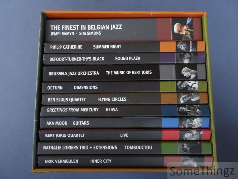 Cover van The finest in Belgian jazz. Boite orig. avec livre et 10 cd's. [Complet.]