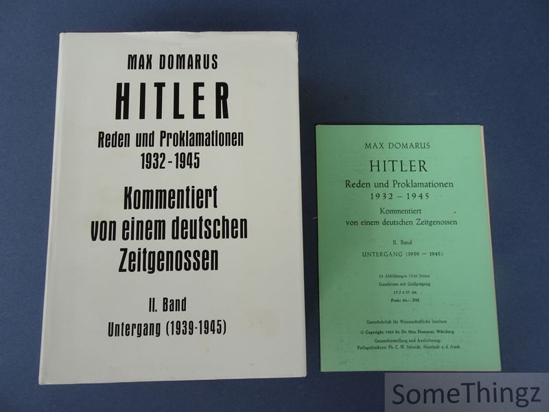Cover van Hitler: Reden und Proklamationen, 1932-1945. Kommentiert von einem deutschen Zeitgenossen. II. Band: Untergang (1939-1945)