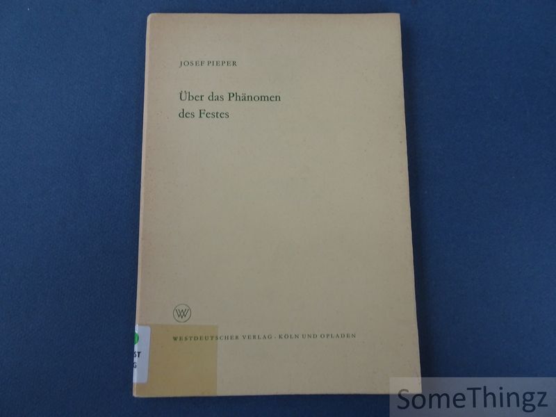 Cover van Über das Phänomen des Festes.