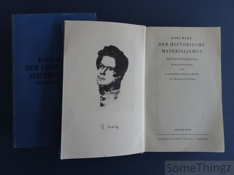 Cover van Der historische Materialismus. Die Frühschriften. 2 vols.