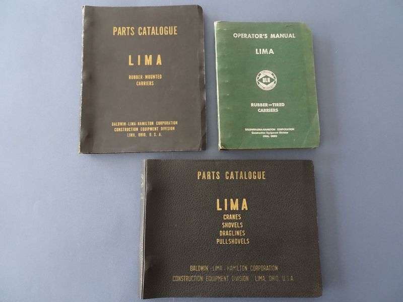 Cover van Vol.I Operator's manual for Lima Type 85 Truck and Wagon Mounted Machines. Vol.II Parts Catalogue. Vol.III Parts Catalogue.