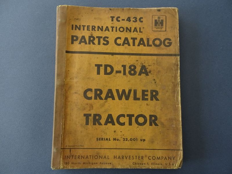 Cover van TC-43C Tentative Parts List for TD-18A Crawler Tractors.