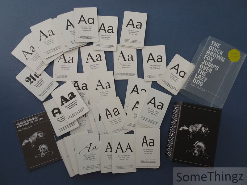 Cover van The quick brown fox jumps over the lazy dog. Typeface memory game.