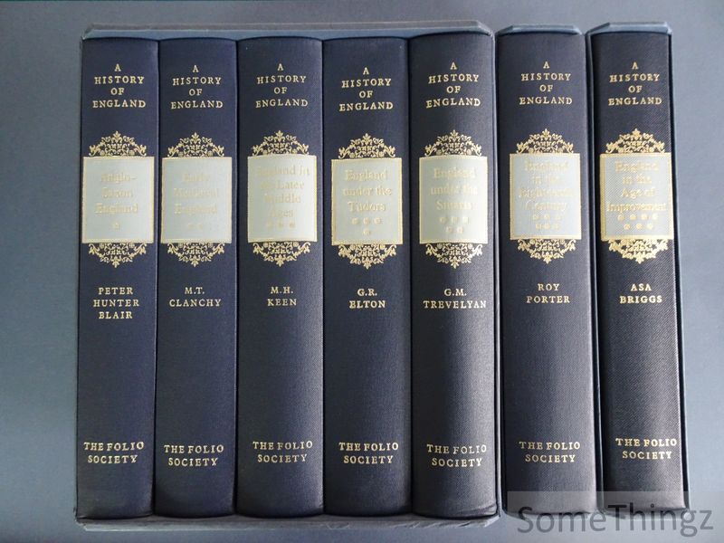 Cover van A History of England. 1. Anglo-Saxon England; 2. Early Medieval England; 3. England in the Later Middle Ages; 4. England under the Tudors; 5. England under the Stuarts; 6. England in the Eighteenth Century; 7. England in the Age of improvement.